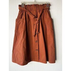 Sadie & Love 100% Cotton Bow Skirt Paperbag Pull On Cottage Boho Prairie Sz S